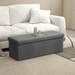 Storage Ottoman Bench – Fabric – Light Grey – Multi-Functional Storage Chest