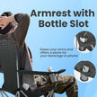 Set of 2 Heavy-Duty Folding Camping Chairs – Metal – Black – with Cup Holder