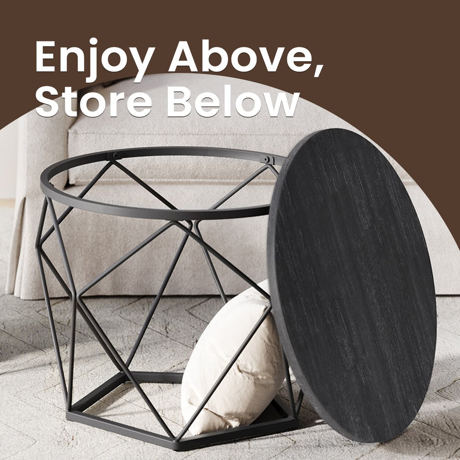 Round Coffee Tables Set – Steel – Modern – Removable Tabletop