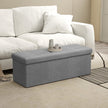 Storage Ottoman Bench – Fabric – Light Grey – Multi-Functional Storage Chest