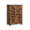 Bathroom Floor Cabinet – Wood – Rustic Brown – Multipurpose with Adjustable Shelf and Louvred Doors