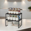 Set of 2 Spice Racks – Metal – Ink Black – Stackable and Expandable