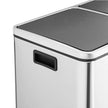 Double Recycling Bin – Plastic – White – 2 Compartments with Soft-Close Lids and Pedals