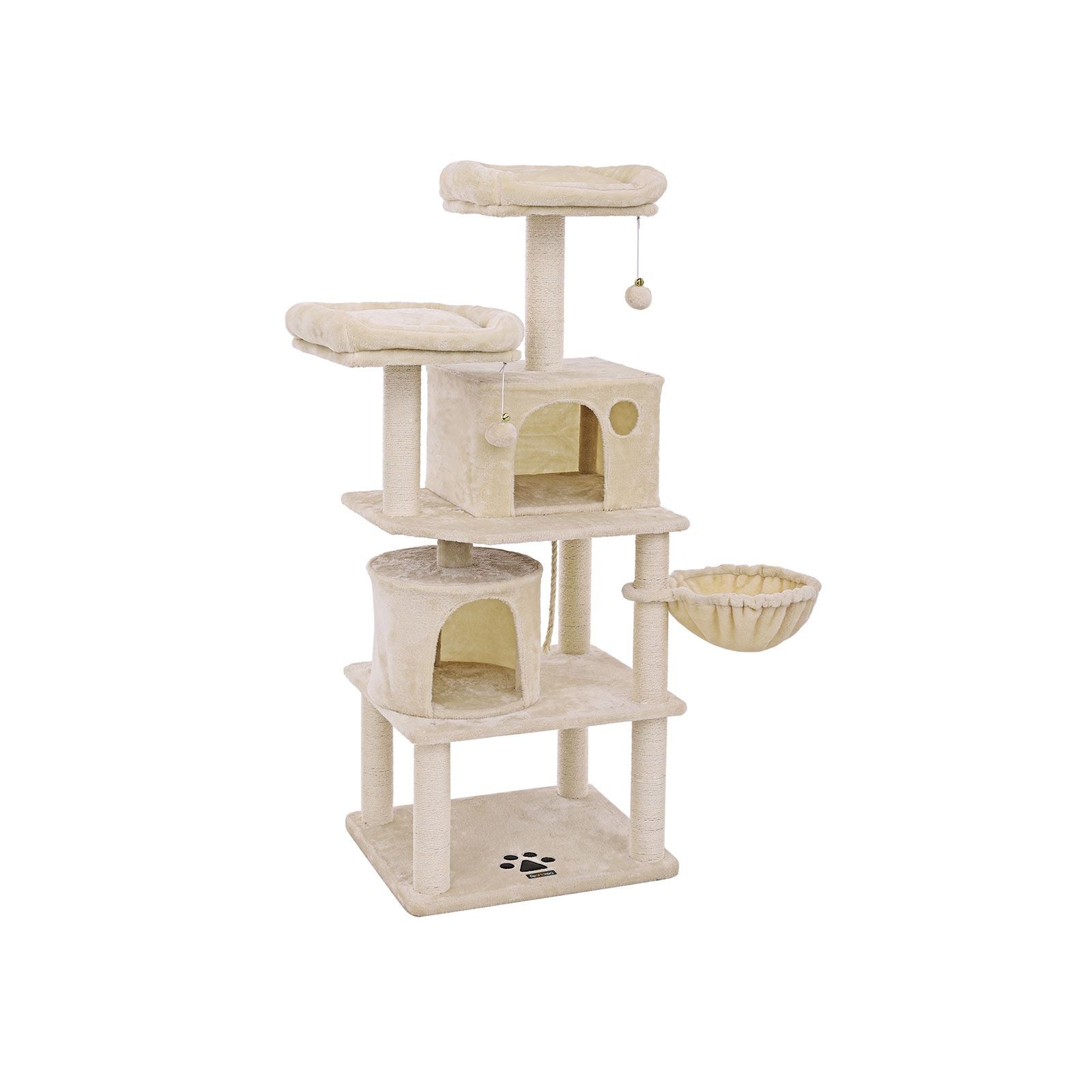 Cat Tree – Plush and Sisal – Smoky Grey – Multi-Level with Condos and Scratching Posts