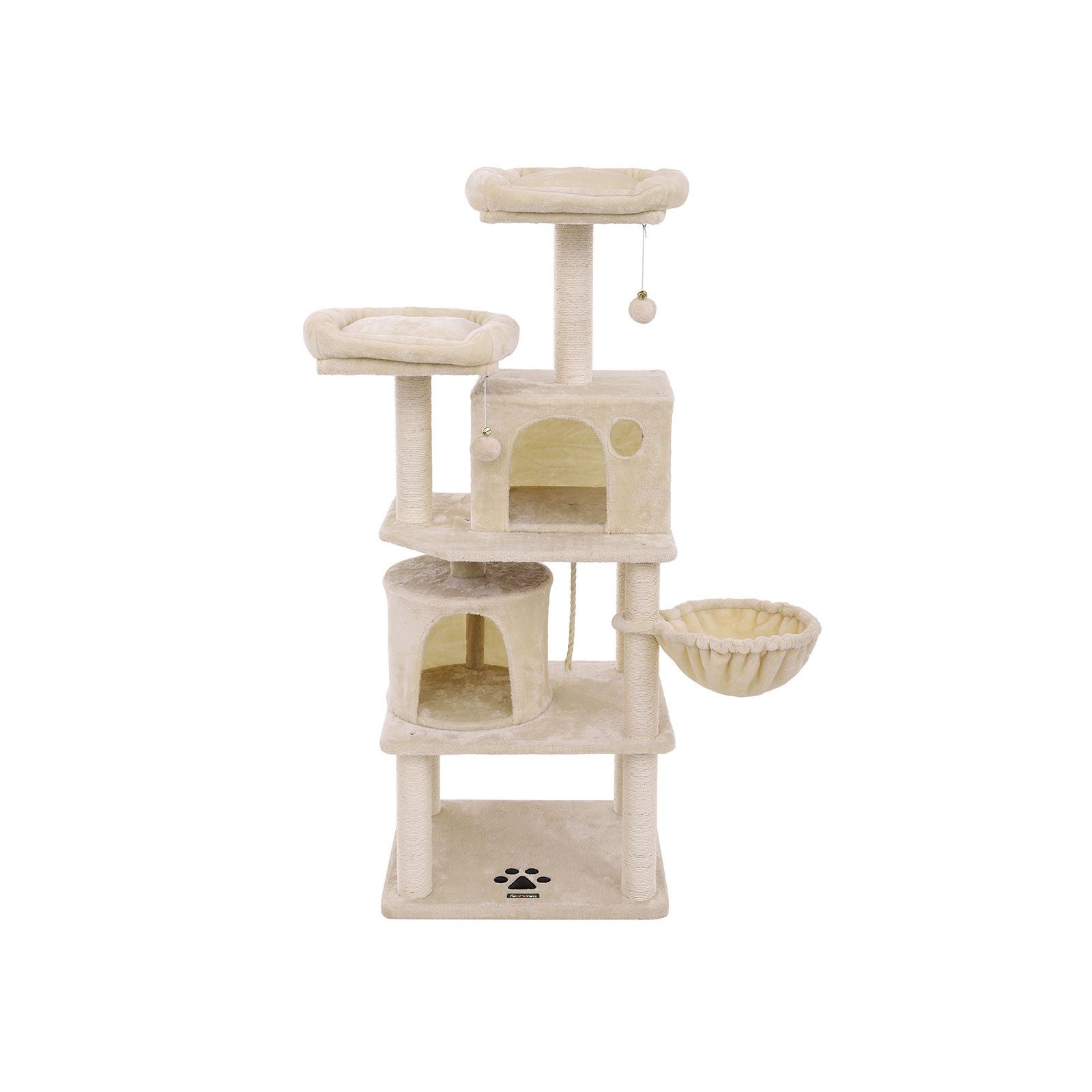Cat Tree – Plush and Sisal – Smoky Grey – Multi-Level with Condos and Scratching Posts