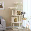 Cat Tree – Plush and Sisal – Smoky Grey – Multi-Level with Condos and Scratching Posts