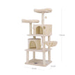Cat Tree – Plush and Sisal – Smoky Grey – Multi-Level with Condos and Scratching Posts