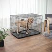 Dog Cage – Metal – Black – Folding Design with 2 Doors and Tray, XXXL 48