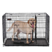 Dog Cage – Metal – Black – Folding Design with 2 Doors and Tray, XXXL 48