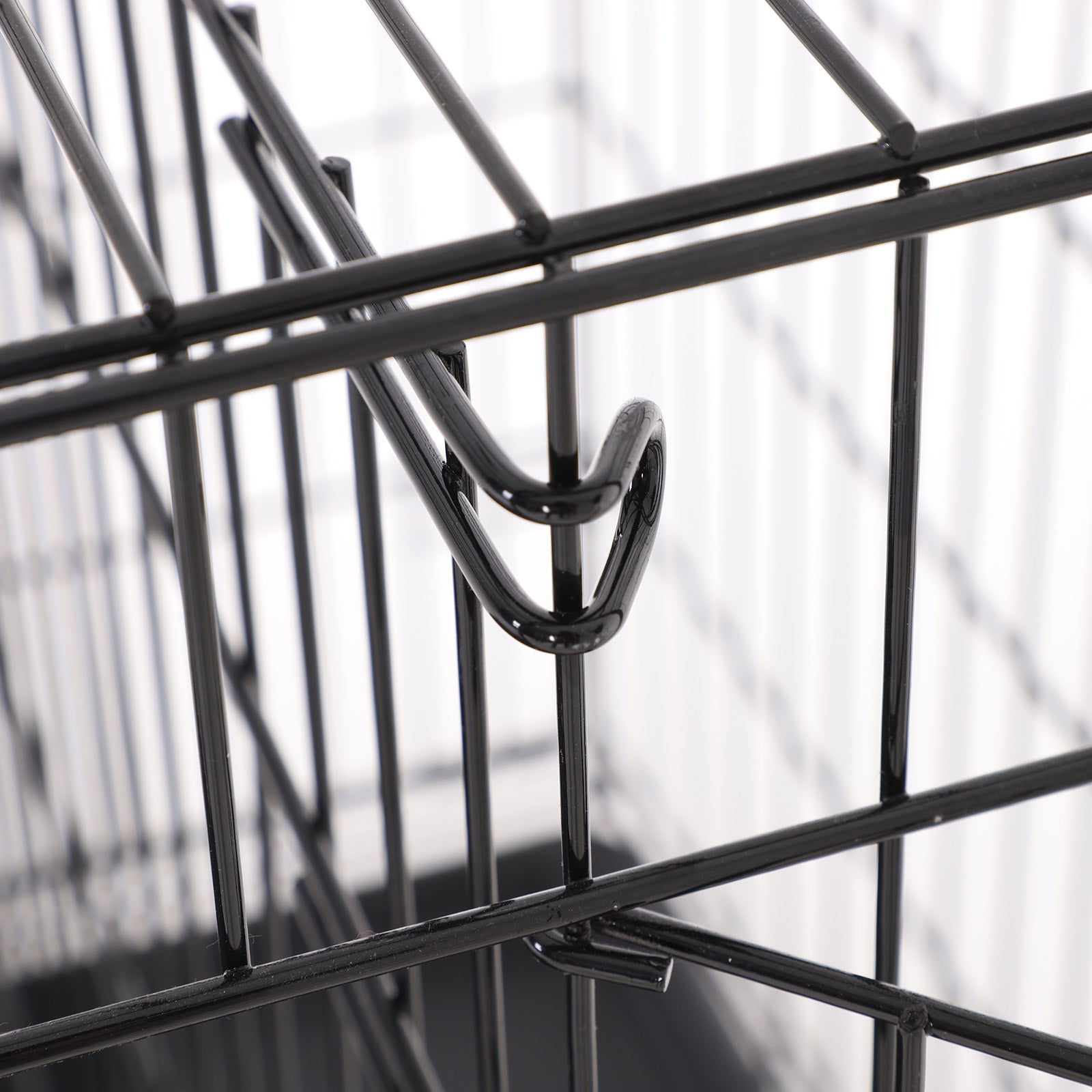 Dog Cage – Metal – Black – Folding Design with 2 Doors and Tray, XXXL 48