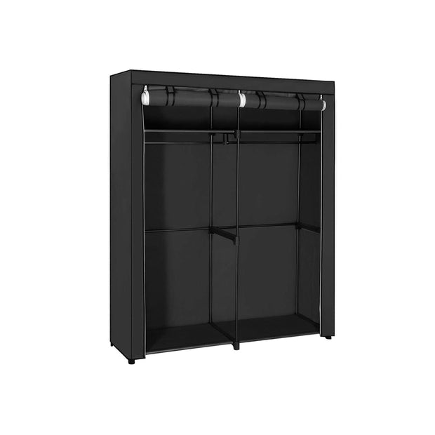 Portable Wardrobe – Fabric – Grey – Foldable with Hanging Rods