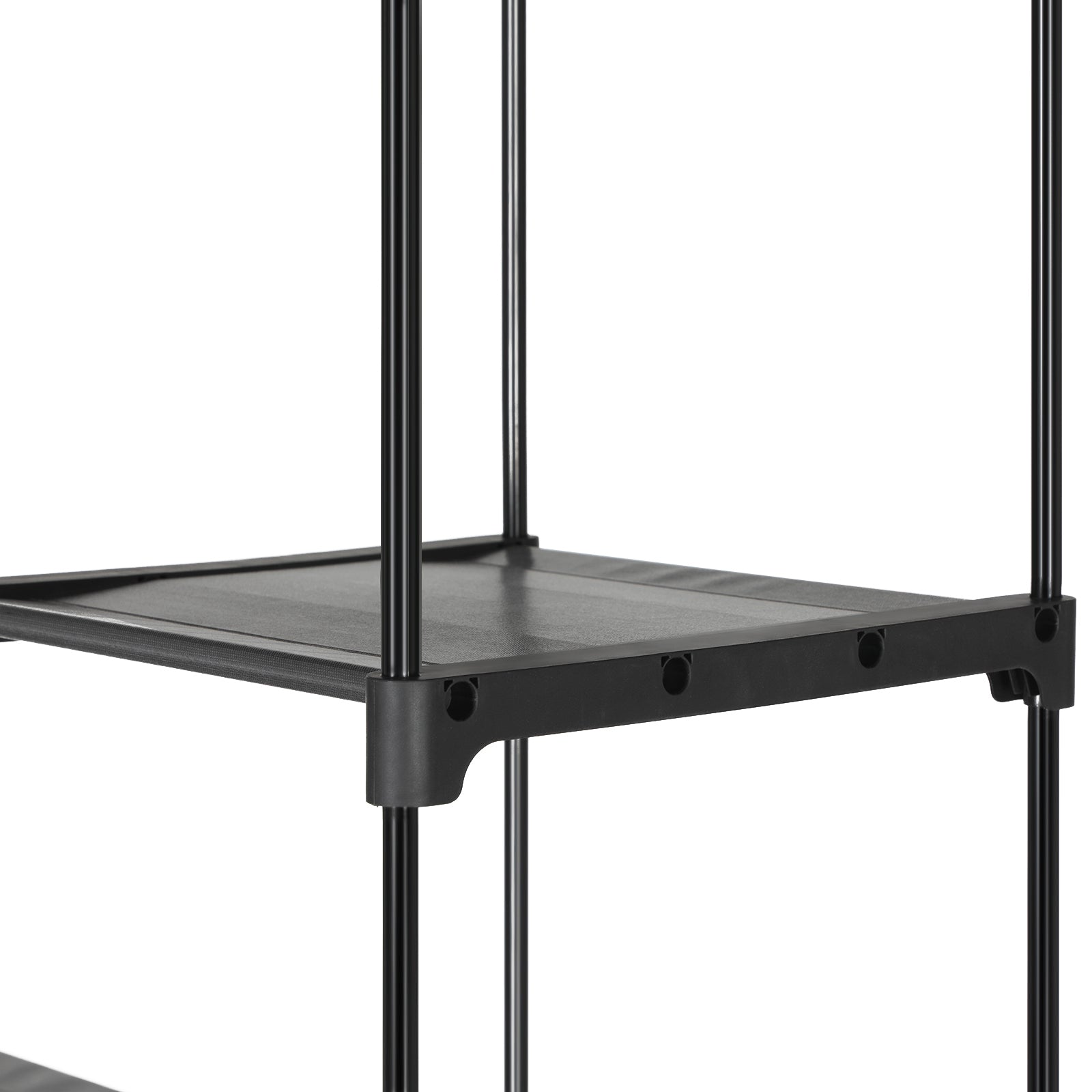 Portable Wardrobe – Fabric – Grey – Foldable with Hanging Rods