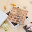 Jewellery Box – Wood – White – 2-Layer Organiser with Removable Tray