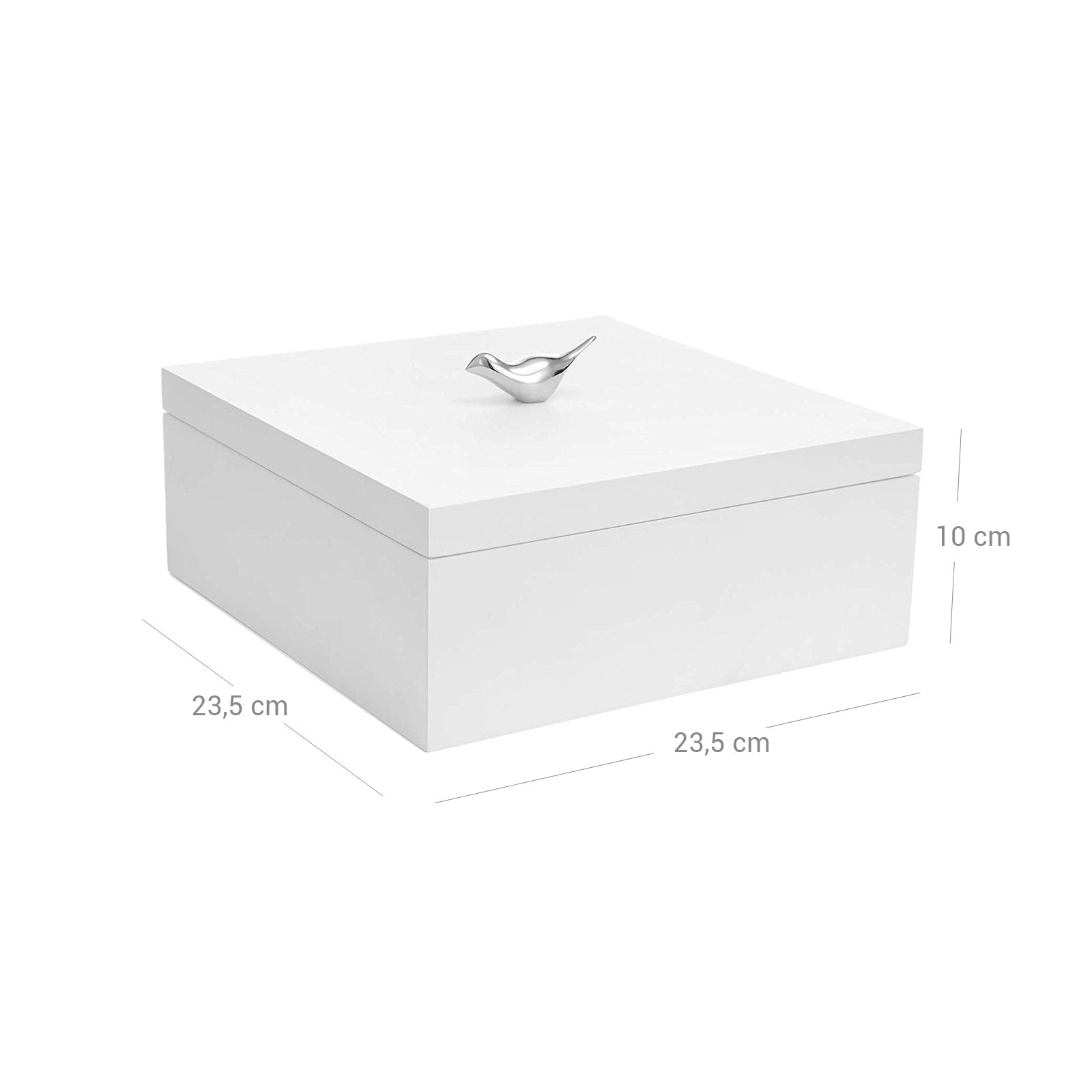Jewellery Box – Wood – White – 2-Layer Organiser with Removable Tray