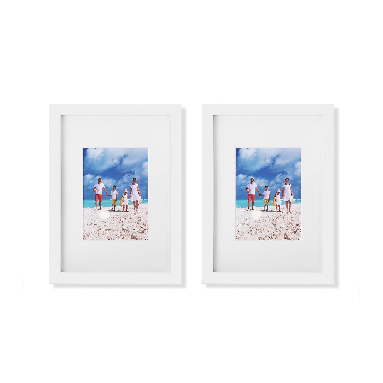 Picture Frame Set – Glass Front and MDF – White – A4 and 5x7 Inch Sizes