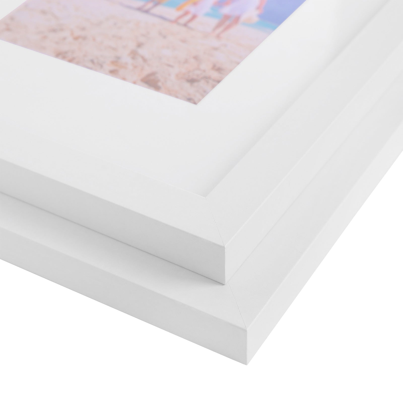 Picture Frame Set – Glass Front and MDF – White – A4 and 5x7 Inch Sizes