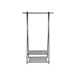 2-Tier Coat Rack – Metal – Black – Entryway Organizer with Shoe and Hat Storage