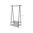 2-Tier Coat Rack – Metal – Black – Entryway Organizer with Shoe and Hat Storage