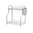 2-Tier Countertop Organiser – Metal – Silver – Includes Cutlery Holder and Hooks
