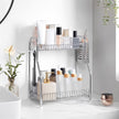 2-Tier Countertop Organiser – Metal – Silver – Includes Cutlery Holder and Hooks