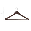Coat Hangers – Maple Wood – Dark Brown – 20 Pack with Shoulder Notches and Trousers Bar