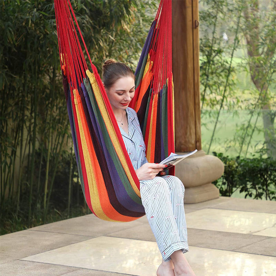 Hammock Chair – Fabric – Multicolor – Max Load 200 kg, 180 x 125 cm