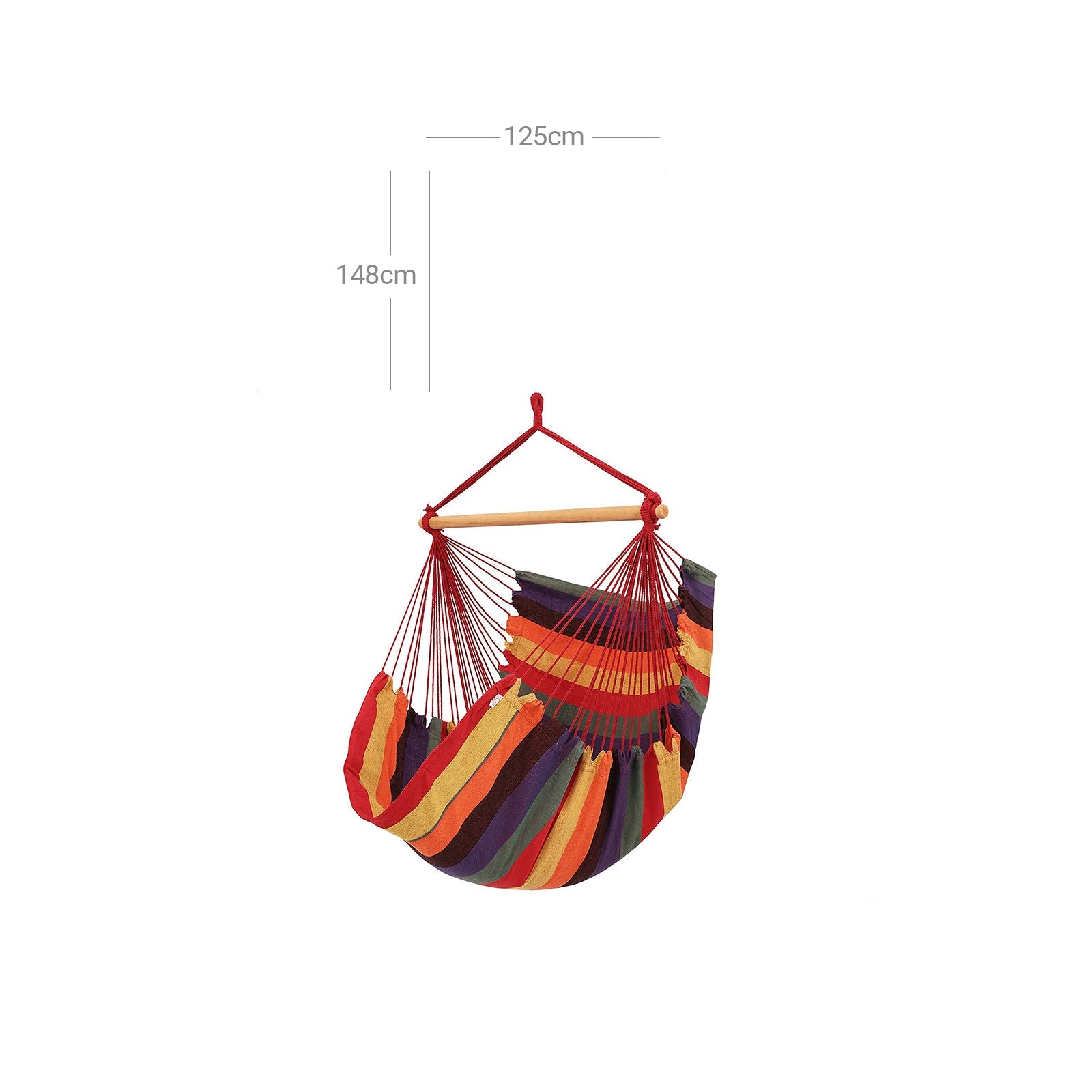 Hammock Chair – Fabric – Multicolor – Max Load 200 kg, 180 x 125 cm