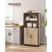 Freestanding Storage Cabinet – Engineered Wood – Rustic Brown and Black – Multifunctional with Adjustable Shelf