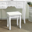 Dressing Stool – Rubberwood – White – Padded Bench with Floral Pattern