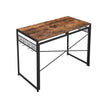 Folding Writing Desk – Wood and Metal – Rustic Brown and Black – 8 Hooks, No Tools Required