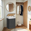 Foldable Laundry Hamper – Bamboo – Natural – 72 L Capacity with Lid and 3 Handles