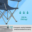 Set of 2 Folding Heavy-Duty Camping Chairs – Metal Frame – Slate Gray – Includes Cup Holder