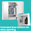 Wall-Mounted Bathroom Storage Cabinet – MDF – White – 3-Door with Adjustable Shelf and Mirror