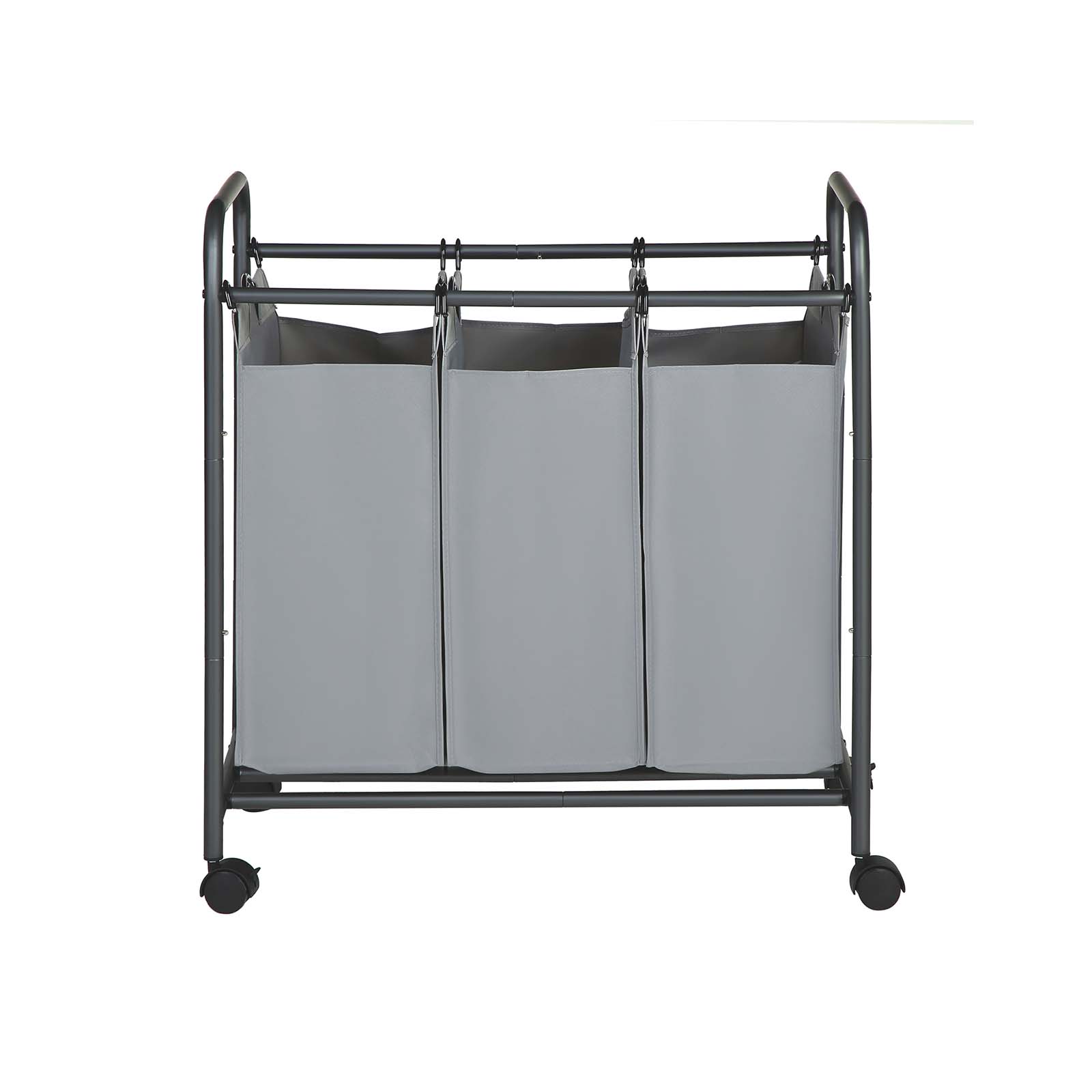 Laundry Cart – Fabric – Beige – 3 Removable Baskets on Wheels