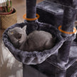 Cat Tree – Engineered Wood – Light Grey – Three Enclosed Caves and Multi-Level Design