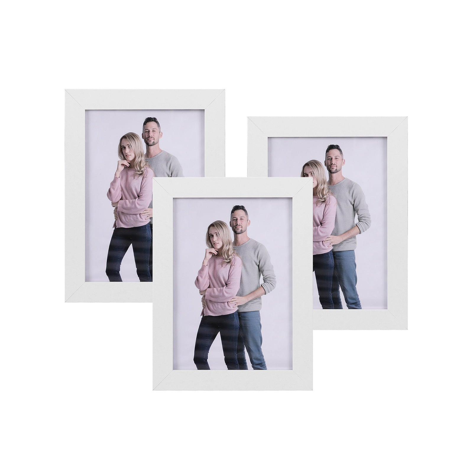 Collage Picture Frame Set – MDF – White – Includes 3 Frames for 5