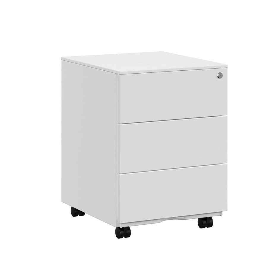 Mobile File Cabinet – Metal – Matte Black – Lockable with 3 Drawers