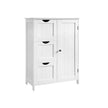 Floor Cabinet – Wood – White – 3 Large Drawers with Adjustable Shelf