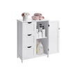 Floor Cabinet – Wood – White – 3 Large Drawers with Adjustable Shelf