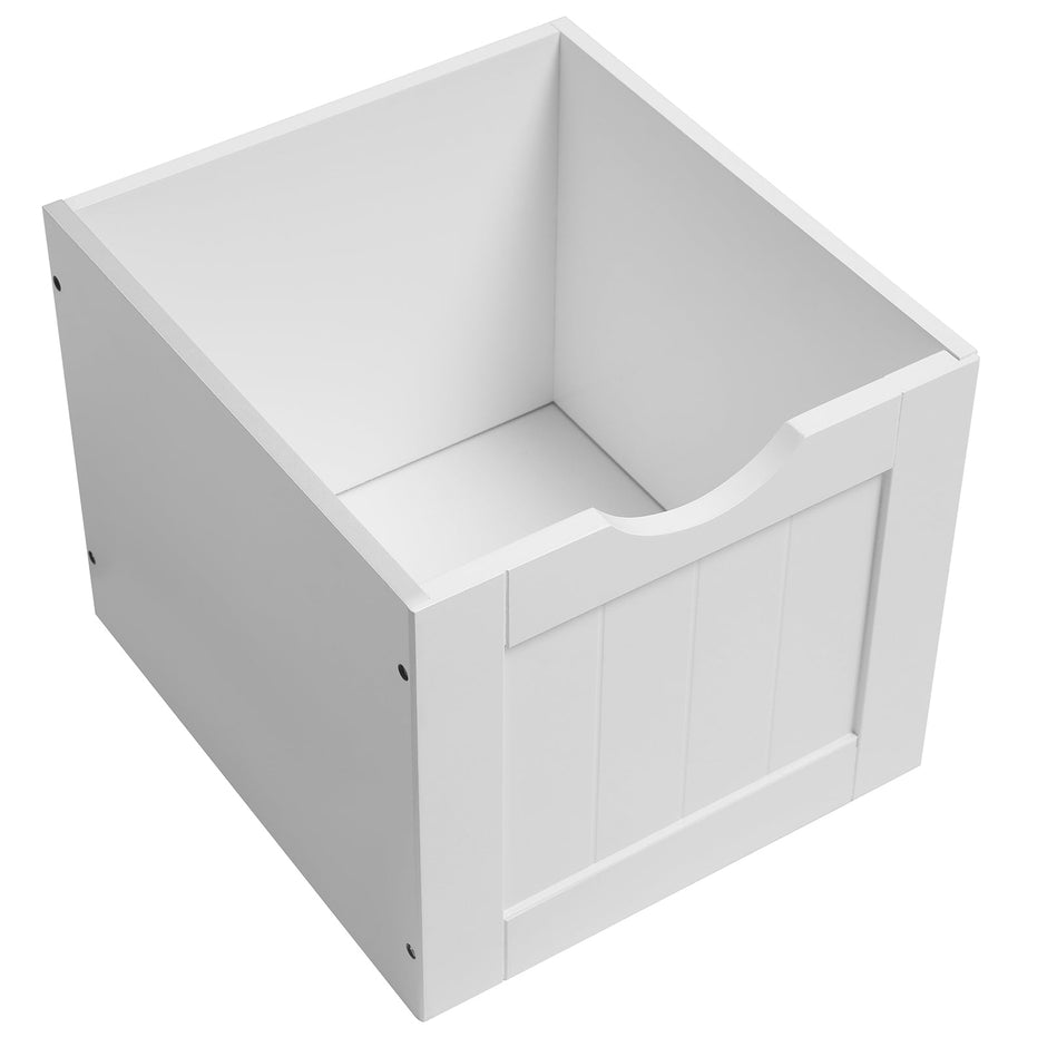 Floor Cabinet – Wood – White – 3 Large Drawers with Adjustable Shelf