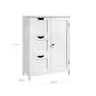 Floor Cabinet – Wood – White – 3 Large Drawers with Adjustable Shelf