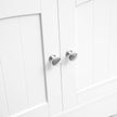 Open Shelves Cabinet – Engineered Wood – White – Free Standing with 3 Open Shelves, 1 Drawer, and 1 Cupboard