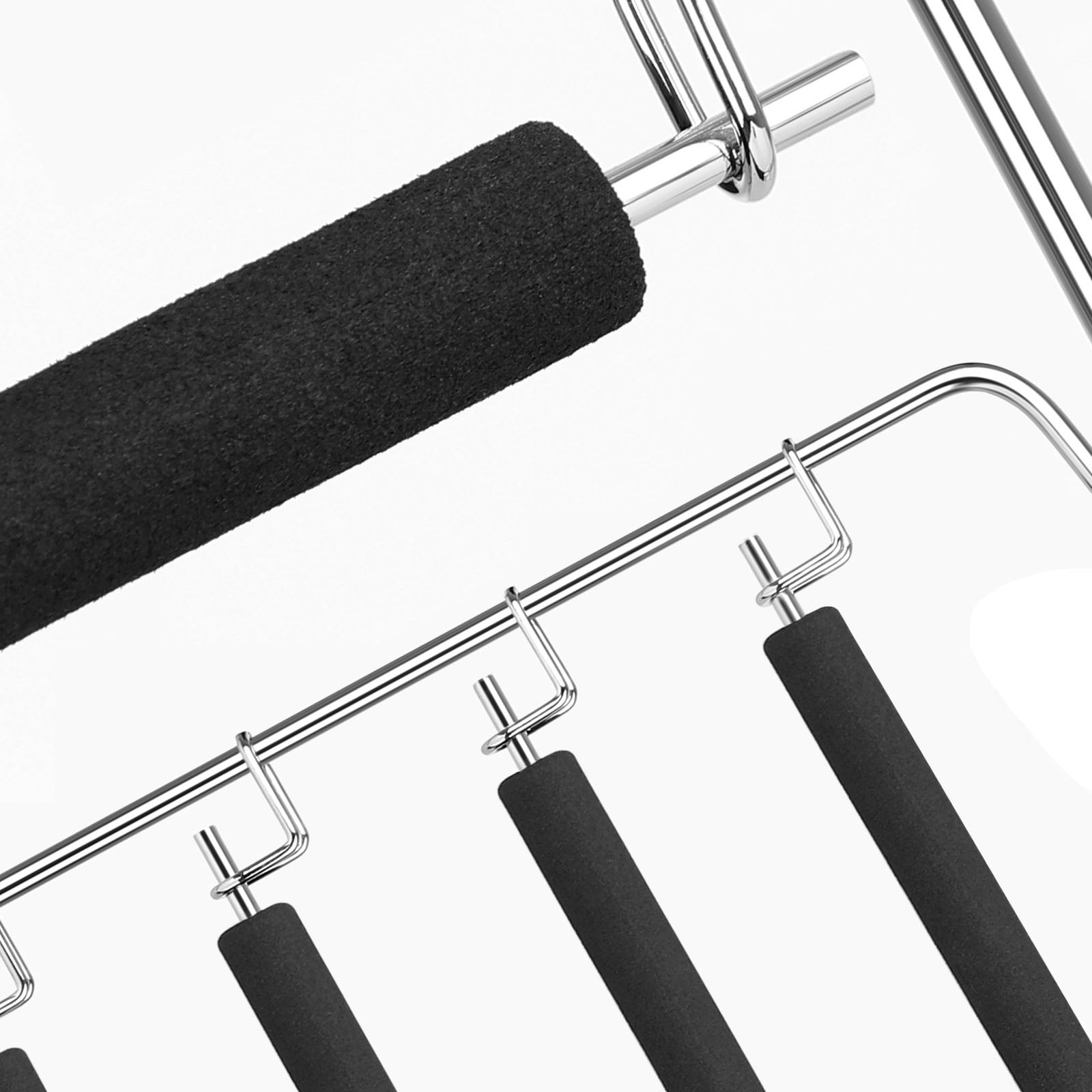 Pants Hangers – Metal – Black – Space-Saving Set of 3 with Non-Slip Padding and Swing Bars for Versatile Storage