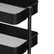 3-Tier Rolling Cart – Metal – Black – Height Adjustable Shelves, Utility with Brakes