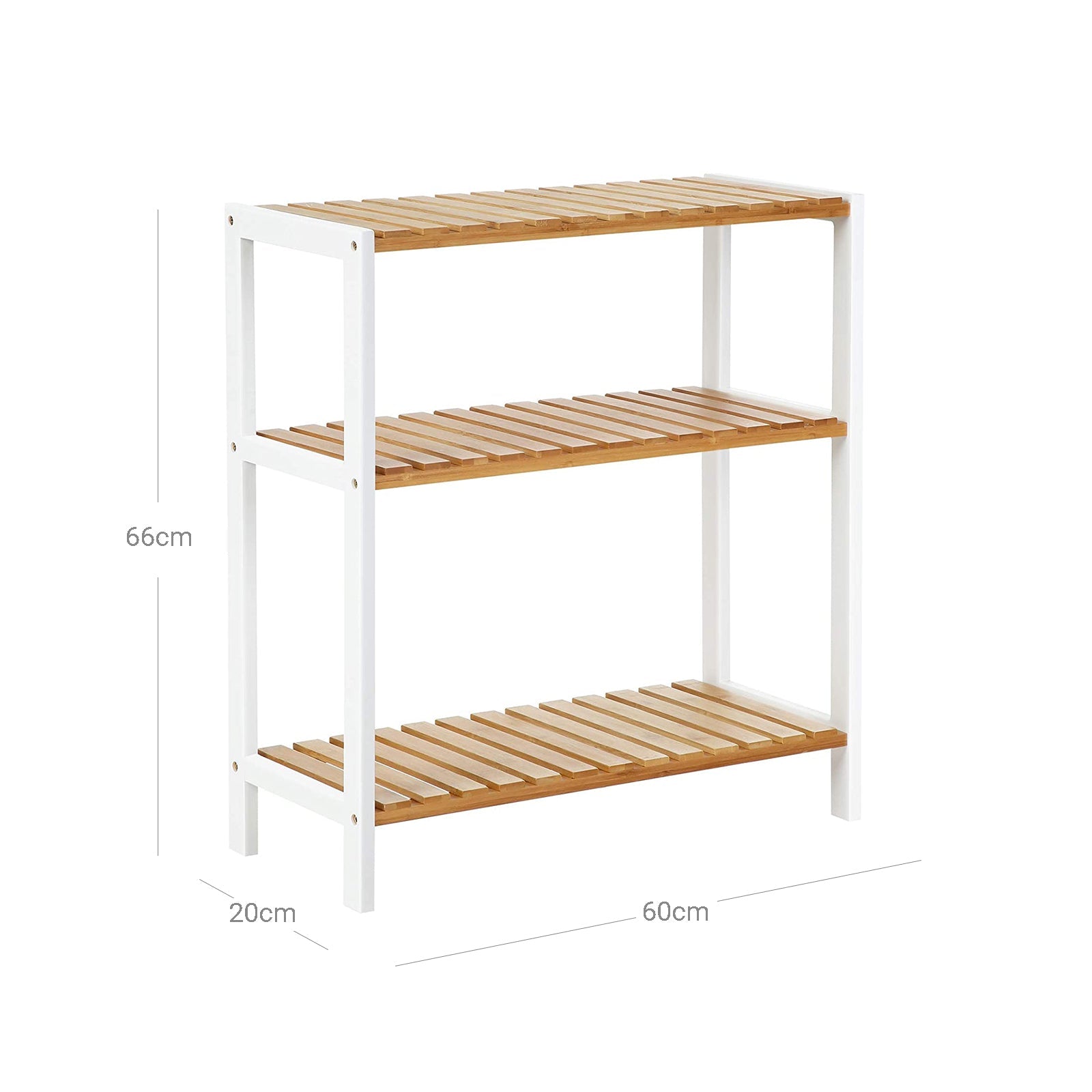 3-Tier Storage Shelf – Bamboo – Natural – Multifunctional Design for Hallway, Bathroom, Kitchen, Living Room