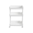 3-Tier Rolling Cart – Plastic – White – with Castors for Kitchen and Bathroom Organization