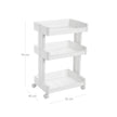 3-Tier Rolling Cart – Plastic – White – with Castors for Kitchen and Bathroom Organization