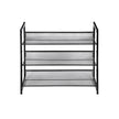 3 Tier Shoe Rack – Metal Mesh – Black – Stackable Design for 9 Pairs of Shoes