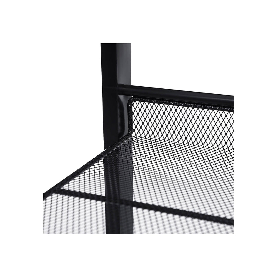 3 Tier Shoe Rack – Metal Mesh – Black – Stackable Design for 9 Pairs of Shoes