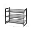 3 Tier Shoe Rack – Metal Mesh – Black – Stackable Design for 9 Pairs of Shoes